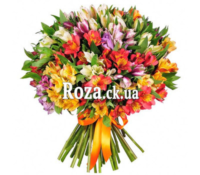 Large bouquet of alstroemerias