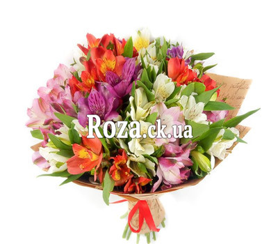 Beautiful bouquet of alstroemerias